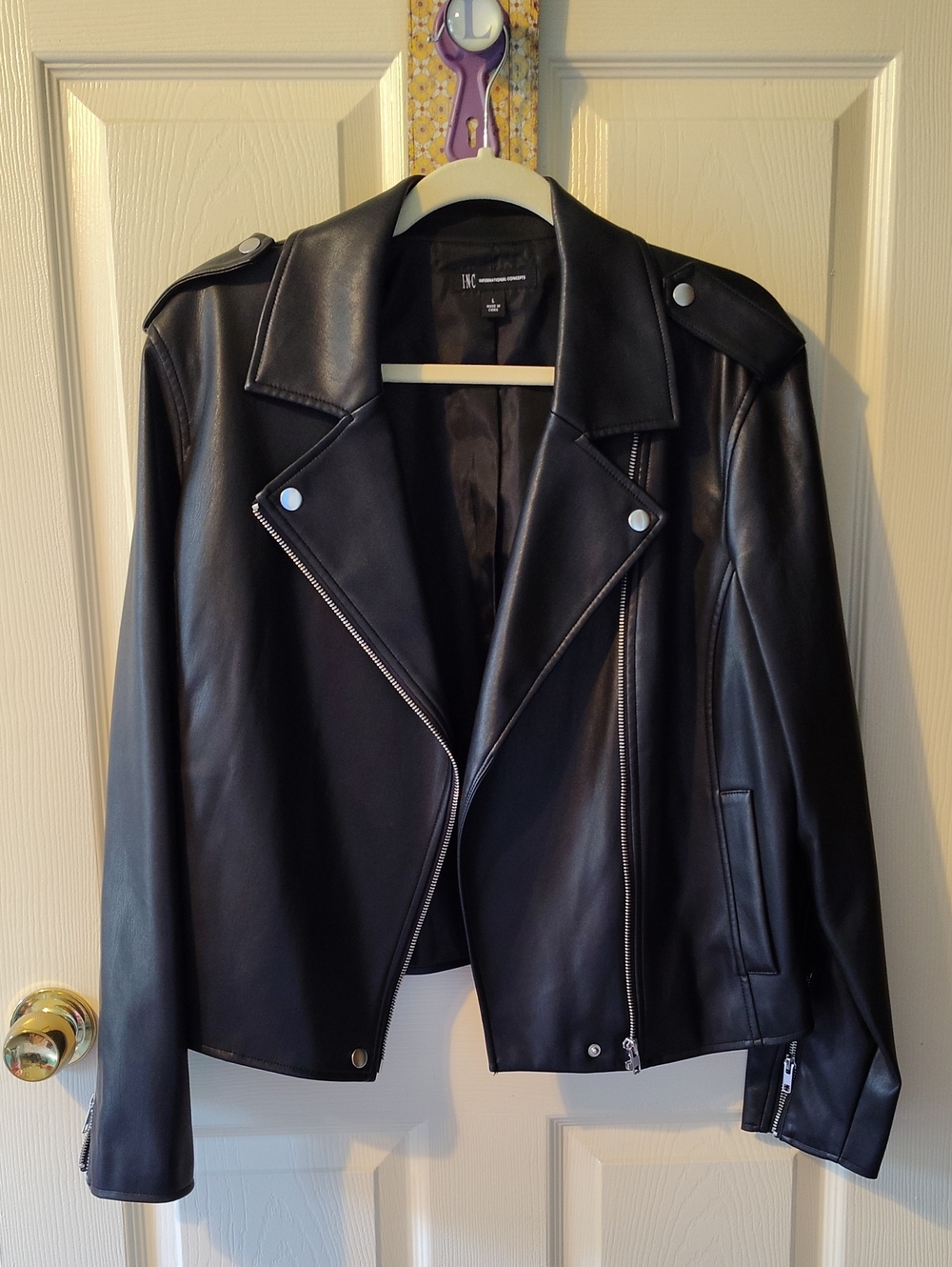 Like New! International Concepts Black Zippered Jacket, Size L, No Flaws
